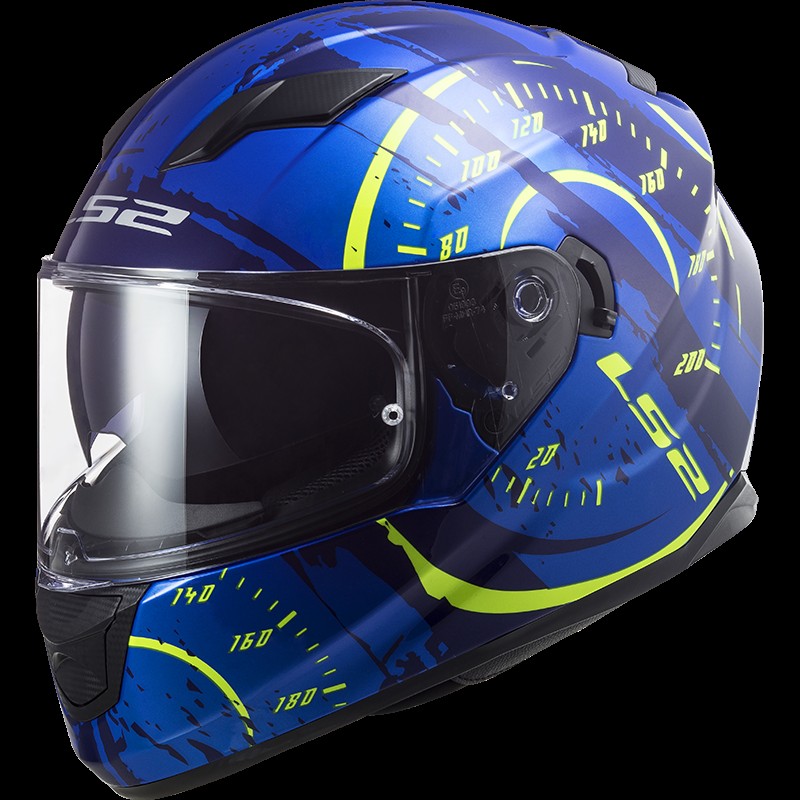 Купить  Шлем закрытый LS2 FF320 STREAM EVO Tach gloss blue hi-vis yellow (S) интеграл (шт) (LS2 купить с доставкой по Москве и России, цена, технические характеристики, комплектация фото  - motoserp.ru