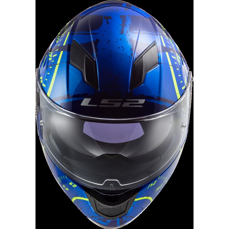 Купить  Шлем закрытый LS2 FF320 STREAM EVO Tach gloss blue hi-vis yellow (S) интеграл (шт) (LS2 купить с доставкой по Москве и России, цена, технические характеристики, комплектация фото  - motoserp.ru