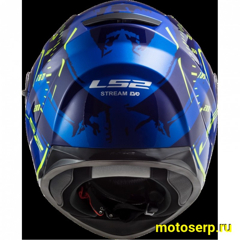 Купить  Шлем закрытый LS2 FF320 STREAM EVO Tach gloss blue hi-vis yellow (S) интеграл (шт) (LS2 купить с доставкой по Москве и России, цена, технические характеристики, комплектация фото  - motoserp.ru