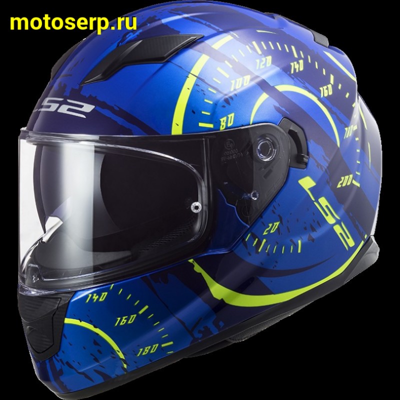 Купить  Шлем закрытый LS2 FF320 STREAM EVO Tach gloss blue hi-vis yellow (XS) интеграл (шт) (LS2 купить с доставкой по Москве и России, цена, технические характеристики, комплектация фото  - motoserp.ru