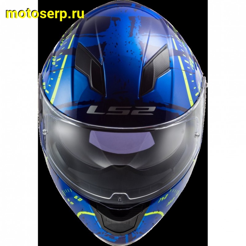 Купить  Шлем закрытый LS2 FF320 STREAM EVO Tach gloss blue hi-vis yellow (XS) интеграл (шт) (LS2 купить с доставкой по Москве и России, цена, технические характеристики, комплектация фото  - motoserp.ru