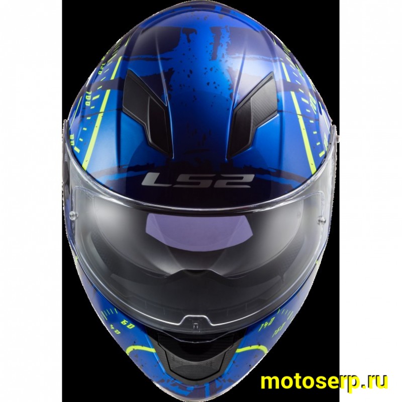 Купить  Шлем закрытый LS2 FF320 STREAM EVO Tach gloss blue hi-vis yellow (XS) интеграл (шт) (LS2 купить с доставкой по Москве и России, цена, технические характеристики, комплектация фото  - motoserp.ru