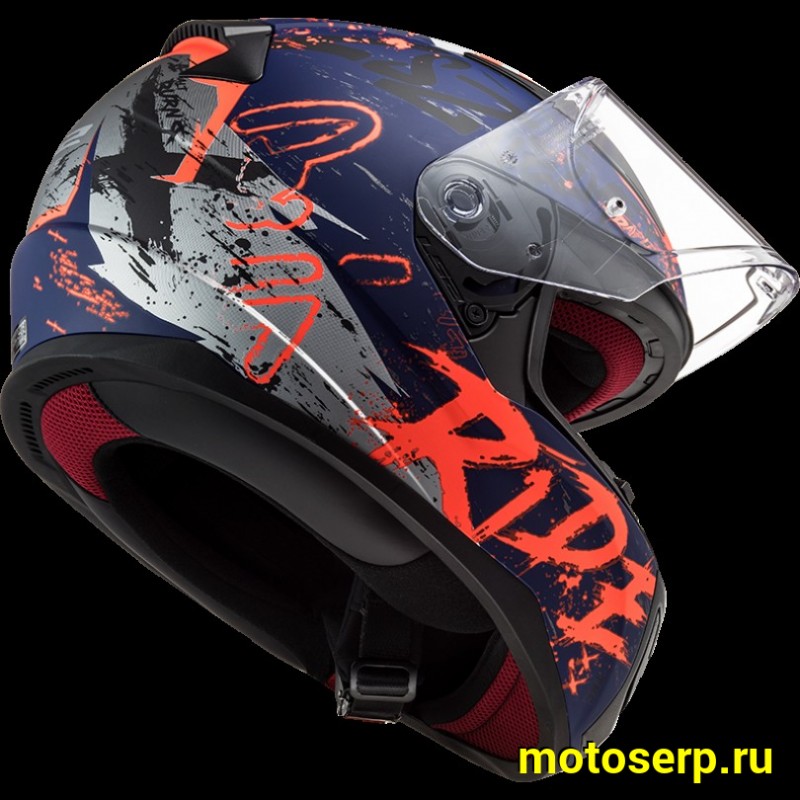 Купить  Шлем закрытый LS2 FF353 RAPID NAUGHTY Matt Blue Fluo Orange (M) интеграл (шт) (LS2 купить с доставкой по Москве и России, цена, технические характеристики, комплектация фото  - motoserp.ru