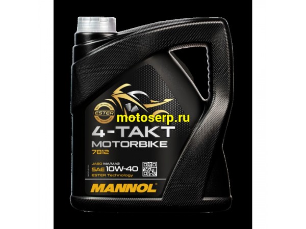 Купить  Масло MANNOL MOTORBIKE 7812 10W40 (синтет.) 4л (Пластик) (шт) (MANNOL 1963 купить с доставкой по Москве и России, цена, технические характеристики, комплектация фото  - motoserp.ru