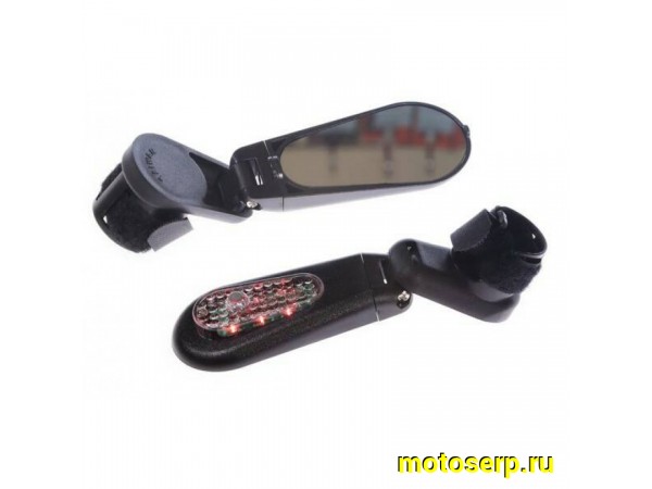 Купить  Зеркало габаритное DX-2280VF с габаритным огнем, креп.липучка на руль (1 шт.) Вело (шт) (Пан DX-2280VF купить с доставкой по Москве и России, цена, технические характеристики, комплектация фото  - motoserp.ru