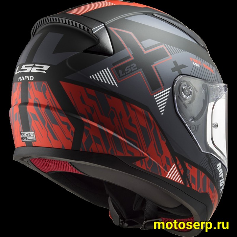 Купить  Шлем закрытый LS2 FF353 RAPID XTREET MATT BLACK RED (M) интеграл (шт) (LS2 купить с доставкой по Москве и России, цена, технические характеристики, комплектация фото  - motoserp.ru