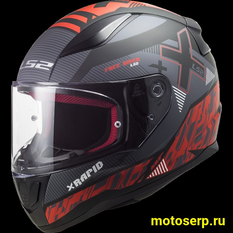 Купить  Шлем закрытый LS2 FF353 RAPID XTREET MATT BLACK RED (XL) интеграл (шт) (LS2 купить с доставкой по Москве и России, цена, технические характеристики, комплектация фото  - motoserp.ru