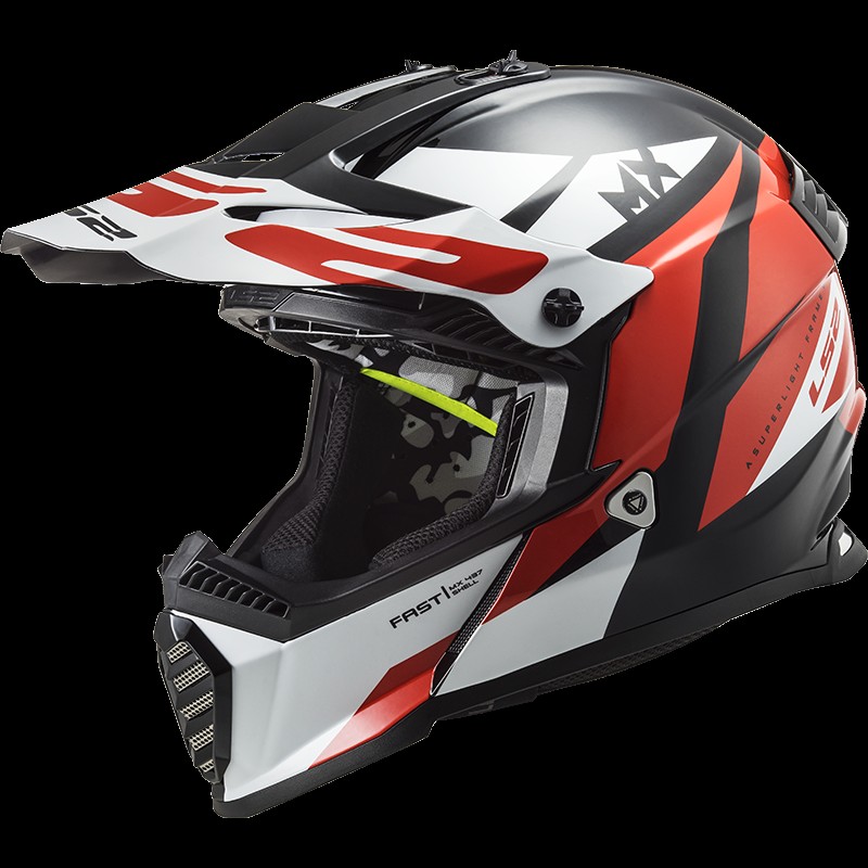 Купить  Шлем Кросс LS2 MX437 FAST EVO STRIKE BLACK WHITE RED (XL) (шт) (0 купить с доставкой по Москве и России, цена, технические характеристики, комплектация фото  - motoserp.ru