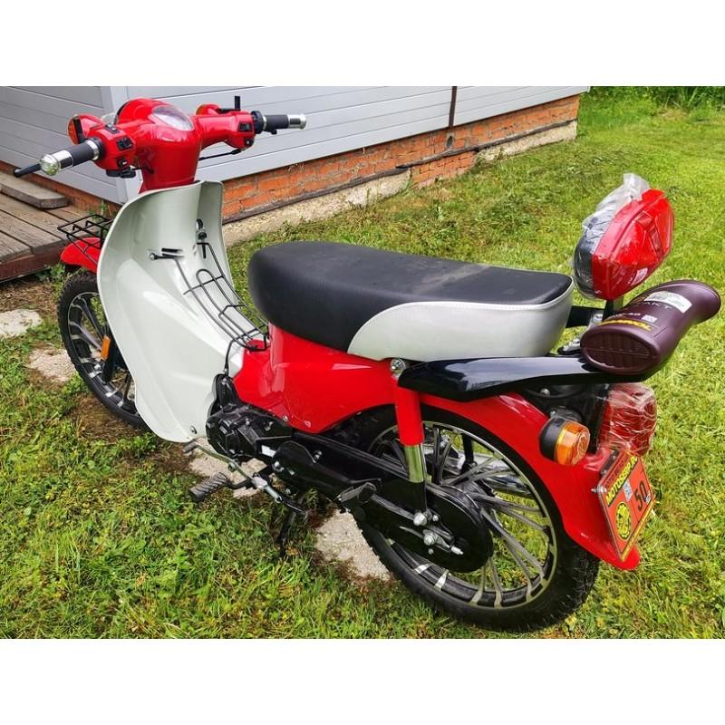 Купить  Мопед MM GATAN (ГАТАН-50) 50сс 4Т, реплика  HONDA SUPER CUBE, диск/бар. 17" багажн, спинка, стекло. (шт) 0110 (MM  купить с доставкой по Москве и России, цена, технические характеристики, комплектация фото  - motoserp.ru
