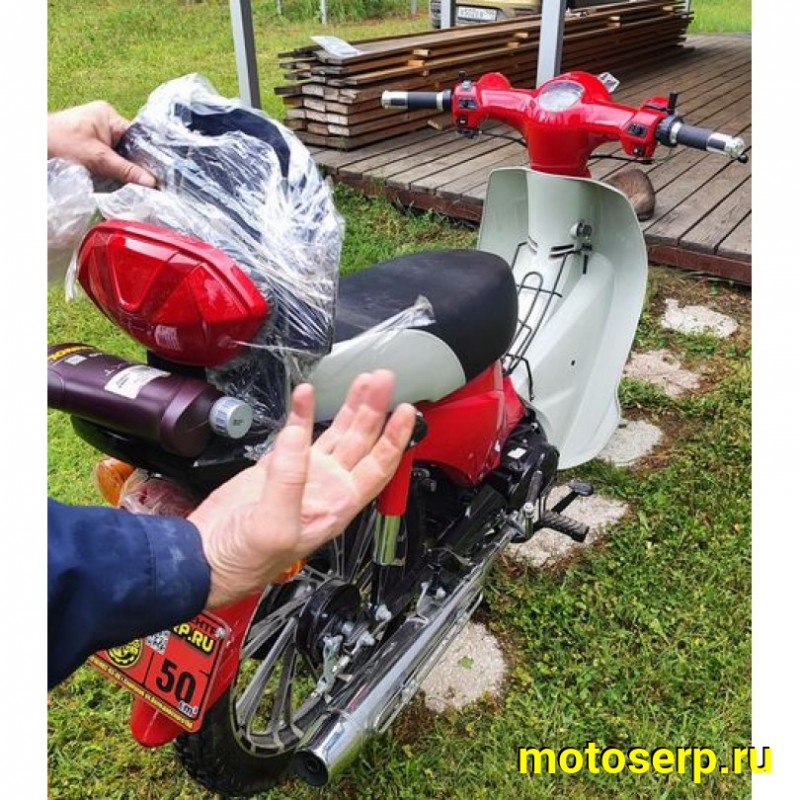 Купить  Мопед MM GATAN (ГАТАН-50) 50сс 4Т, реплика  HONDA SUPER CUBE, диск/бар. 17" багажн, спинка, стекло. (шт) 0110 (MM  купить с доставкой по Москве и России, цена, технические характеристики, комплектация фото  - motoserp.ru