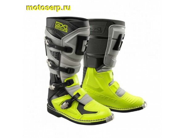 Купить  Мотоботы кросс. GAERNE GX-1 Hi-Vis (защ. голени), желтый/серый/черный р-р 43" (Ч/З) (пар) (SM 953-7266 купить с доставкой по Москве и России, цена, технические характеристики, комплектация фото  - motoserp.ru