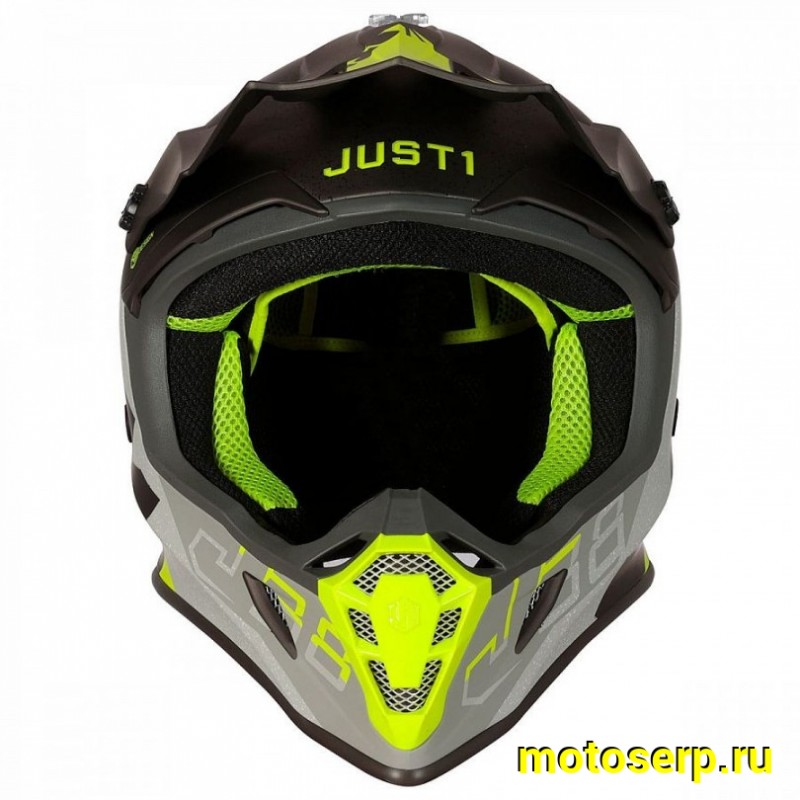 Купить  Шлем Кросс JUST1 J38 KORNER Hi-Vis желтый/титановый матовый  р-р L  (шт) (SM 880-5605 купить с доставкой по Москве и России, цена, технические характеристики, комплектация фото  - motoserp.ru