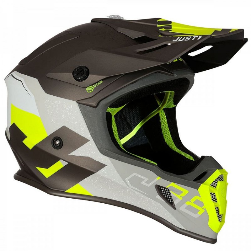 Купить  Шлем Кросс JUST1 J38 KORNER Hi-Vis желтый/титановый матовый  р-р L  (шт) (SM 880-5605 купить с доставкой по Москве и России, цена, технические характеристики, комплектация фото  - motoserp.ru