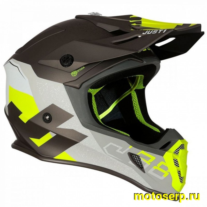 Купить  Шлем Кросс JUST1 J38 KORNER Hi-Vis желтый/титановый матовый  р-р L  (шт) (SM 880-5605 купить с доставкой по Москве и России, цена, технические характеристики, комплектация фото  - motoserp.ru