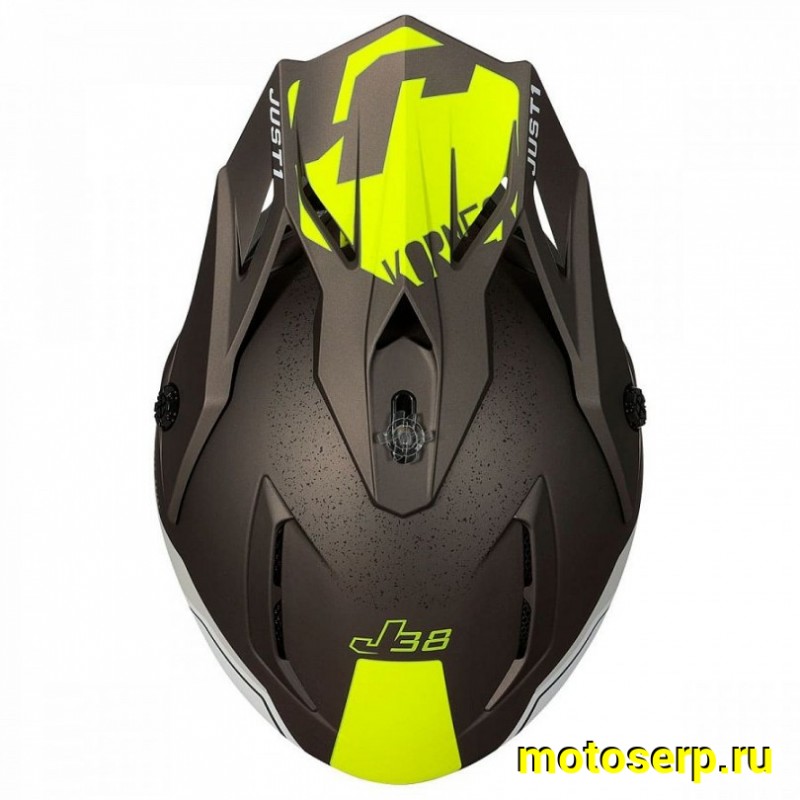 Купить  Шлем Кросс JUST1 J38 KORNER Hi-Vis желтый/титановый матовый  р-р L  (шт) (SM 880-5605 купить с доставкой по Москве и России, цена, технические характеристики, комплектация фото  - motoserp.ru