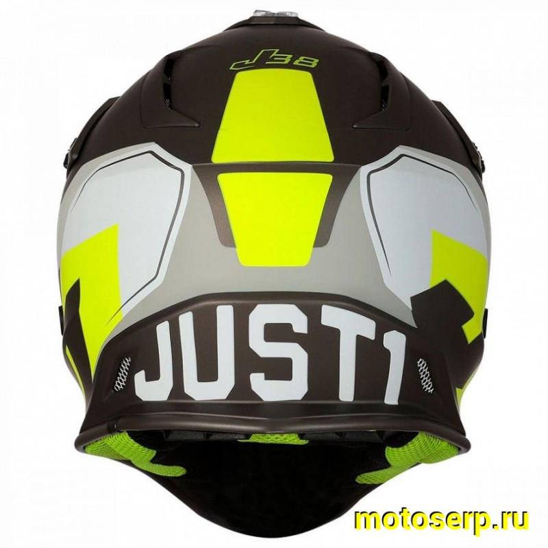 Купить  Шлем Кросс JUST1 J38 KORNER Hi-Vis желтый/титановый матовый  р-р M  (шт) (SM 880-4694 купить с доставкой по Москве и России, цена, технические характеристики, комплектация фото  - motoserp.ru
