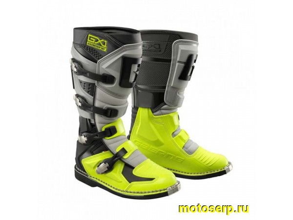 Купить  Мотоботы кросс. GAERNE GX-1 Hi-Vis (защ. голени), желтый/серый/черный р-р 44" (Ч/З) (пар) (SM 953-7026 купить с доставкой по Москве и России, цена, технические характеристики, комплектация фото  - motoserp.ru