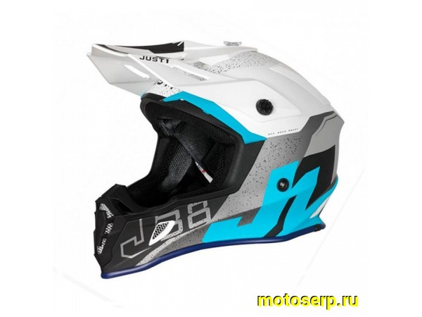 Купить  Шлем Кросс JUST1 J38 KORNER синий/белый матовый р-р M  (шт) (SM 880-1440 купить с доставкой по Москве и России, цена, технические характеристики, комплектация фото  - motoserp.ru