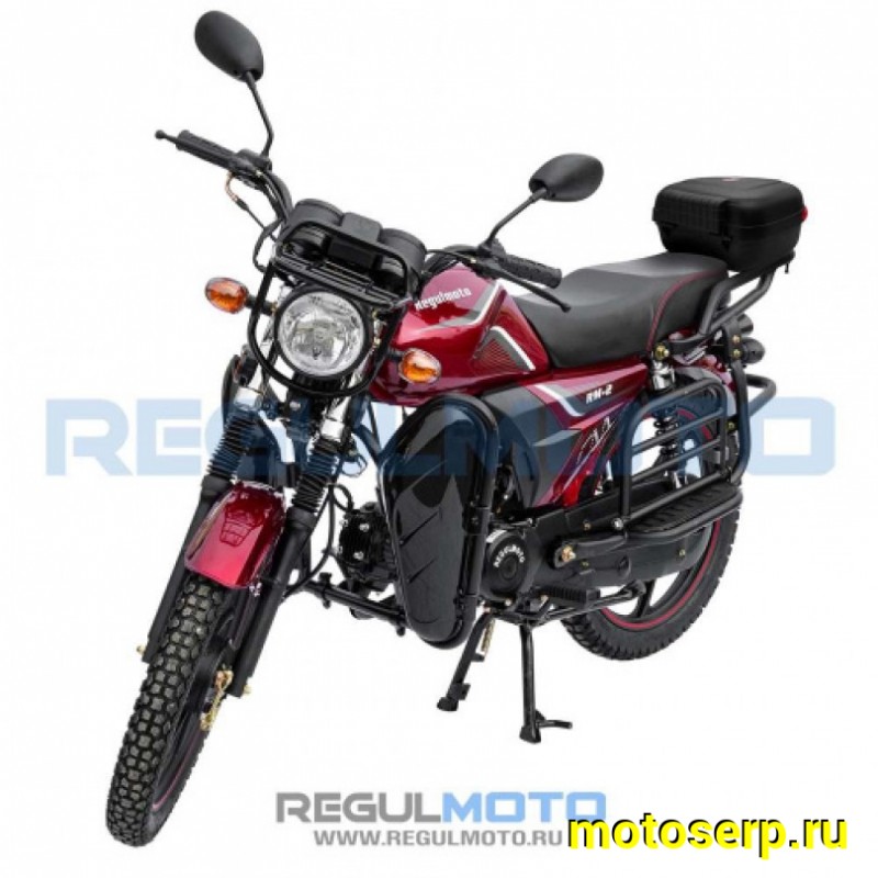 Купить  Мопед Regulmoto Alpha (RM-2) без кофра Красный 4Т; 50cc;  колеса 17/17"литые; 4пер, бар/бар (шт) 01100 (ФОТО купить с доставкой по Москве и России, цена, технические характеристики, комплектация фото  - motoserp.ru