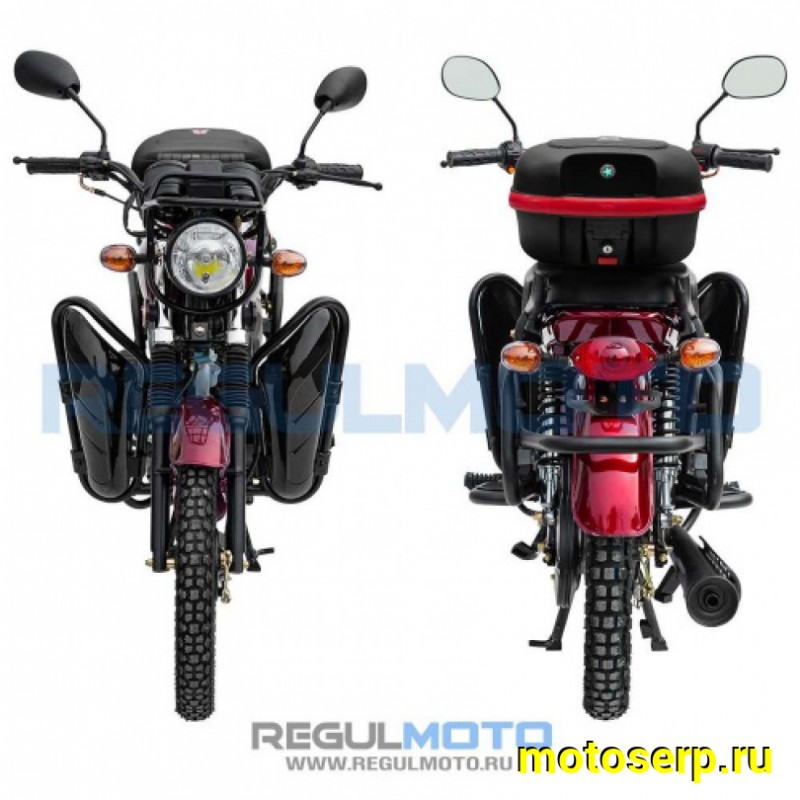 Купить  Мопед Regulmoto Alpha (RM-2) без кофра Красный 4Т; 50cc;  колеса 17/17"литые; 4пер, бар/бар (шт) 01100 (ФОТО купить с доставкой по Москве и России, цена, технические характеристики, комплектация фото  - motoserp.ru