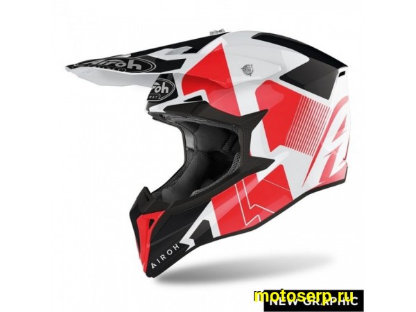 Купить  Шлем Кросс AIROH WRAAP RAZE RED GLOSS (L) (шт) (AIROH купить с доставкой по Москве и России, цена, технические характеристики, комплектация фото  - motoserp.ru