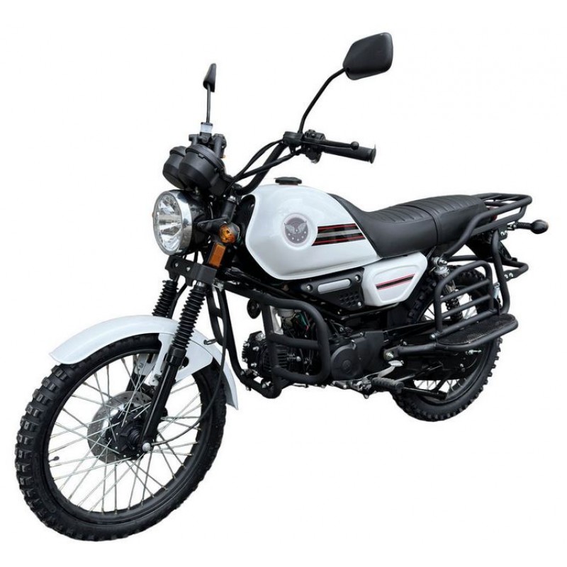 Купить  Мопед MM COLT2 WHITE 50сс 4Т, в стиле Каферейсер, колеса 18/17", Диск/Бар. (шт) 01100 (MM 45892 купить с доставкой по Москве и России, цена, технические характеристики, комплектация фото  - motoserp.ru