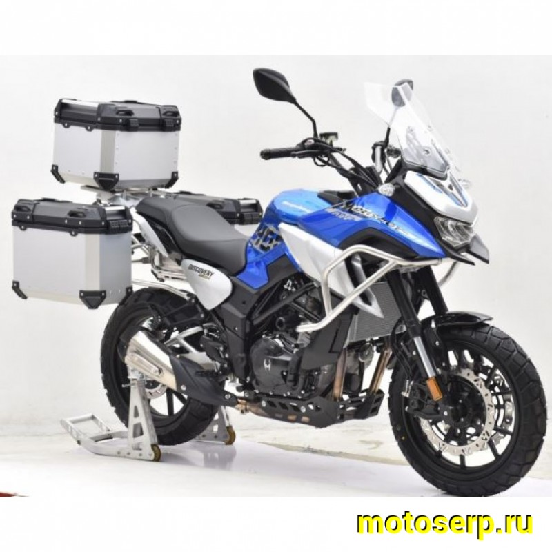 Купить  Мотоцикл внедорожный Regulmoto Discovery 400 Синий (ЭПТС) Тур-эндуро, двиг.  CF, ABS , инжект., 6КПП, жидк.охлажд, видеорегистратор, + кофры (шт) купить с доставкой по Москве и России, цена, технические характеристики, комплектация фото  - motoserp.ru