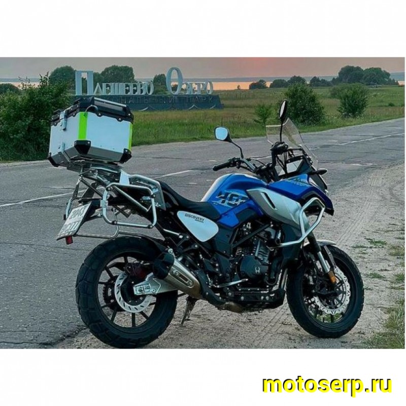 Купить  Мотоцикл внедорожный Regulmoto Discovery 400 Синий (ЭПТС) Тур-эндуро, двиг.  CF, ABS , инжект., 6КПП, жидк.охлажд, видеорегистратор, + кофры (шт) купить с доставкой по Москве и России, цена, технические характеристики, комплектация фото  - motoserp.ru