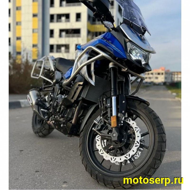 Купить  Мотоцикл внедорожный Regulmoto Discovery 400 Синий (ЭПТС) Тур-эндуро, двиг.  CF, ABS , инжект., 6КПП, жидк.охлажд, видеорегистратор, + кофры (шт) купить с доставкой по Москве и России, цена, технические характеристики, комплектация фото  - motoserp.ru