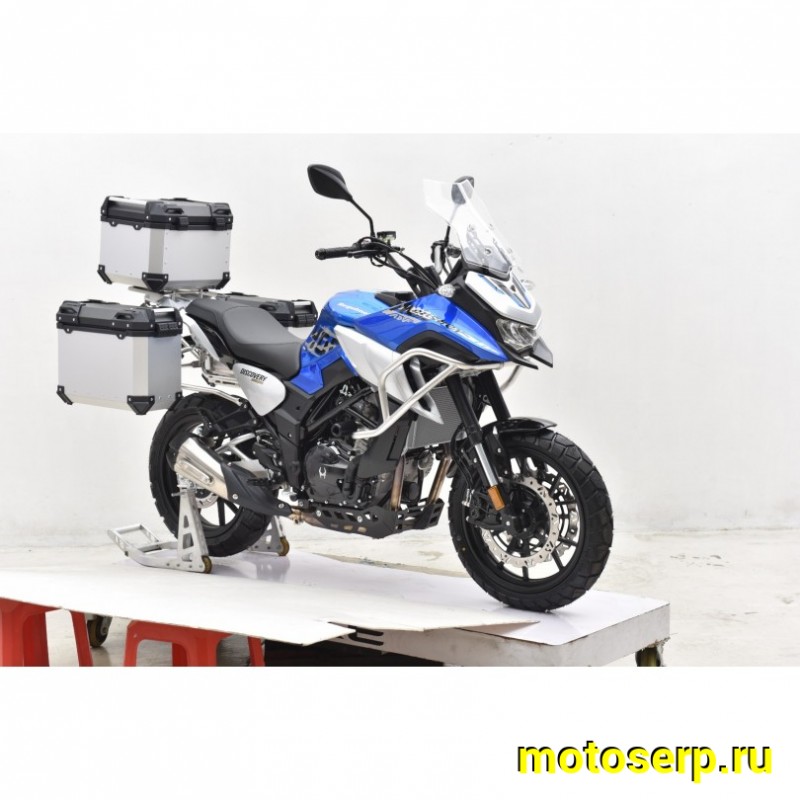 Купить  Мотоцикл внедорожный Regulmoto Discovery 400 Синий (ЭПТС) Тур-эндуро, двиг.  CF, ABS , инжект., 6КПП, жидк.охлажд, видеорегистратор, + кофры (шт) купить с доставкой по Москве и России, цена, технические характеристики, комплектация фото  - motoserp.ru