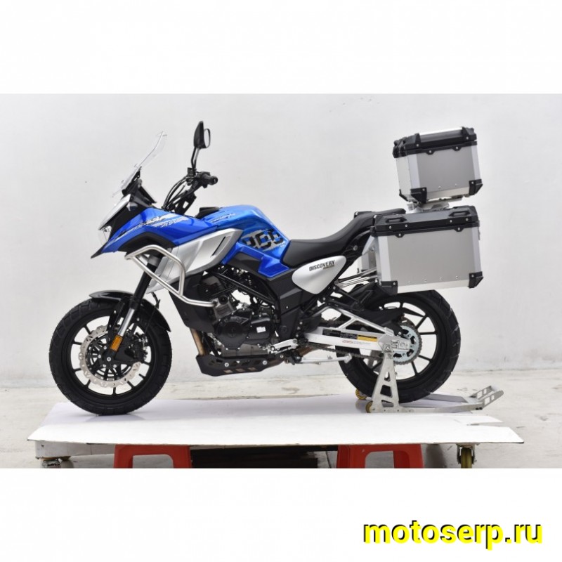 Купить  Мотоцикл внедорожный Regulmoto Discovery 400 Синий (ЭПТС) Тур-эндуро, двиг.  CF, ABS , инжект., 6КПП, жидк.охлажд, видеорегистратор, + кофры (шт) купить с доставкой по Москве и России, цена, технические характеристики, комплектация фото  - motoserp.ru