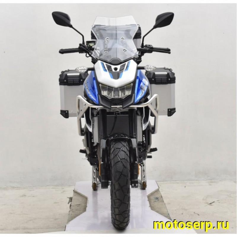 Купить  Мотоцикл внедорожный Regulmoto Discovery 400 Синий (ЭПТС) Тур-эндуро, двиг.  CF, ABS , инжект., 6КПП, жидк.охлажд, видеорегистратор, + кофры (шт) купить с доставкой по Москве и России, цена, технические характеристики, комплектация фото  - motoserp.ru