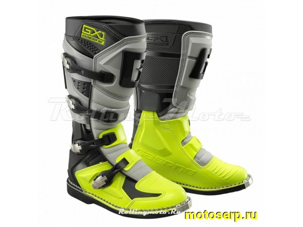 Купить  Мотоботы кросс. GAERNE GX-1 Hi-Vis (защ. голени), желтый/серый/черный р-р 46" (Ч/З) (пар) (SM 953-8428 купить с доставкой по Москве и России, цена, технические характеристики, комплектация фото  - motoserp.ru