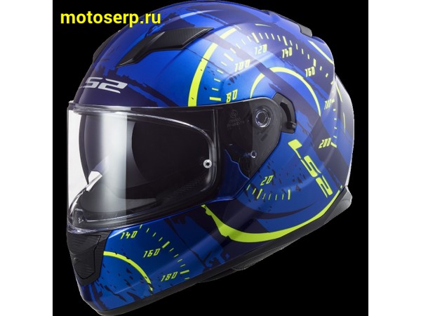 Купить  Шлем закрытый LS2 FF320 STREAM EVO Tach gloss blue hi-vis yellow (ХXL) интеграл (шт) (LS2 купить с доставкой по Москве и России, цена, технические характеристики, комплектация фото  - motoserp.ru