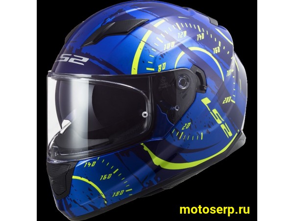 Купить  Шлем закрытый LS2 FF320 STREAM EVO Tach gloss blue hi-vis yellow (ХXL) интеграл (шт) (LS2 купить с доставкой по Москве и России, цена, технические характеристики, комплектация фото  - motoserp.ru