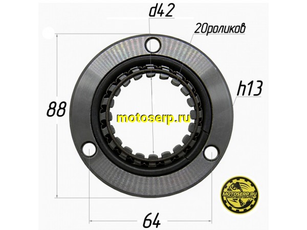 Купить  Муфта обгонная 172FMM-3A (CB250-F) (бендикс) 20роликов (шт) (ML 12664 (ML 20776 купить с доставкой по Москве и России, цена, технические характеристики, комплектация фото  - motoserp.ru
