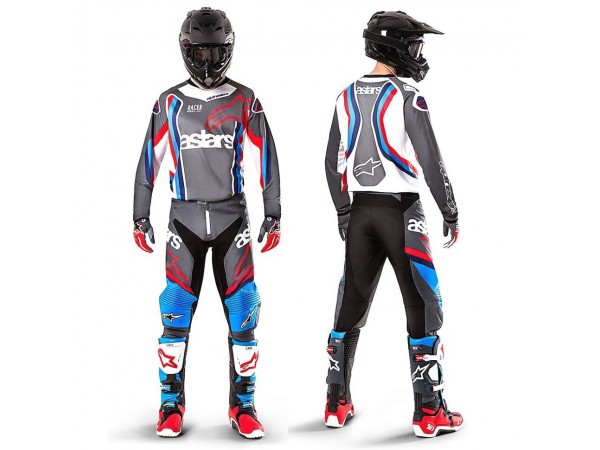 Купить  Джерси + штаны  для мотокроса (футболка и штаны) V-RUS AlpineStars Racer (для детей) серый/белый (рост 140) (комп) (МотоЯ купить с доставкой по Москве и России, цена, технические характеристики, комплектация фото  - motoserp.ru