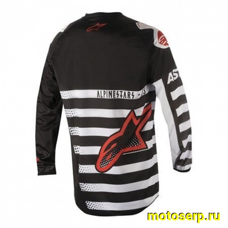 Купить  ====Джерси (футболка для мотокросса) V-RUS AlpineStars Racer (цвет: черный) (XXL) (шт) (0 купить с доставкой по Москве и России, цена, технические характеристики, комплектация фото  - motoserp.ru