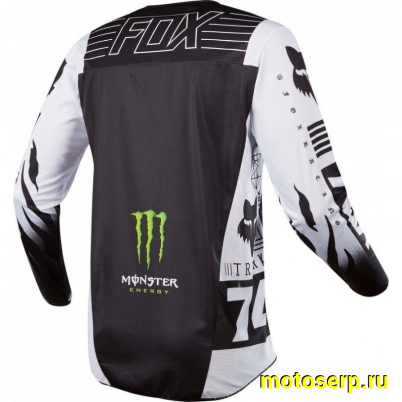 Купить  Джерси (футболка для мотокросса) V-RUS Fox 180 Monster Pro Circuit (черный/белый (детский) рост 134 (шт) (МотоЯ купить с доставкой по Москве и России, цена, технические характеристики, комплектация фото  - motoserp.ru