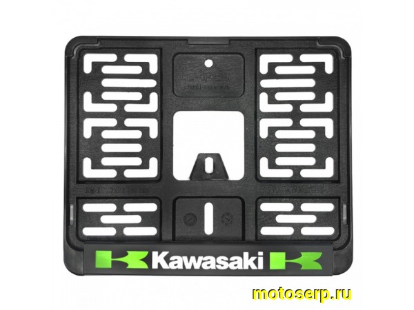 Купить  Держатель (рамка) заднего номера МОТО (19х14,5) пластик "Kawasaki" нового образца (шт) (МК MRN032 купить с доставкой по Москве и России, цена, технические характеристики, комплектация фото  - motoserp.ru