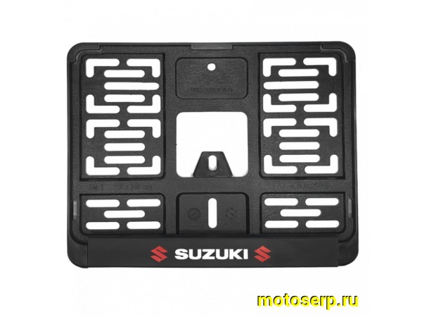 Купить  Держатель (рамка) заднего номера МОТО (19х14,5) пластик "Suzuki" нового образца (шт) (МК MRN034 купить с доставкой по Москве и России, цена, технические характеристики, комплектация фото  - motoserp.ru