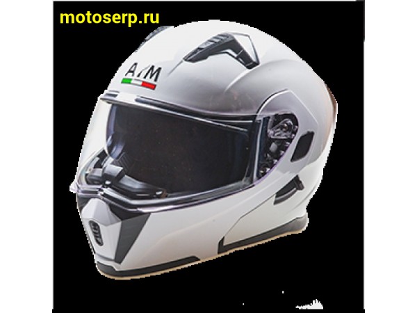 Купить  Шлем трансформер (модуляр) AiM JK906 белый глянцевый  р-р XS (шт) (AIM 906-007-XS купить с доставкой по Москве и России, цена, технические характеристики, комплектация фото  - motoserp.ru