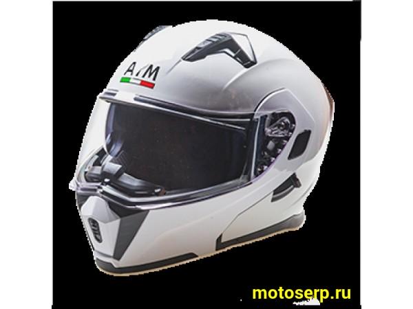 Купить  Шлем трансформер (модуляр) AiM JK906 белый глянцевый  р-р XS (шт) (AIM 906-007-XS купить с доставкой по Москве и России, цена, технические характеристики, комплектация фото  - motoserp.ru