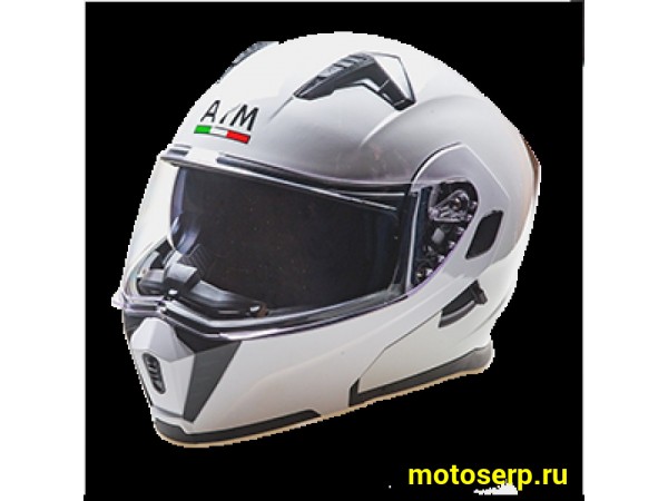 Купить  Шлем трансформер (модуляр) AiM JK906 белый глянцевый  р-р XXL (шт) (AIM 906-007-XXL купить с доставкой по Москве и России, цена, технические характеристики, комплектация фото  - motoserp.ru