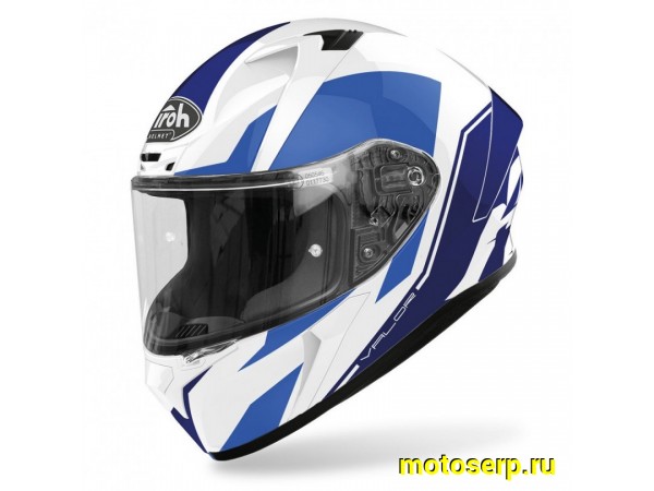 Купить  Шлем закрытый интеграл AIROH VALOR WINGS BLUE GLOSS (M) (шт) (AIROH купить с доставкой по Москве и России, цена, технические характеристики, комплектация фото  - motoserp.ru