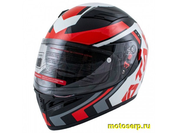 Купить  Шлем закрытый ATAKI JK316 Pattern красный/белый/черный р-р XL интеграл (шт) (SM 825-4073 купить с доставкой по Москве и России, цена, технические характеристики, комплектация фото  - motoserp.ru