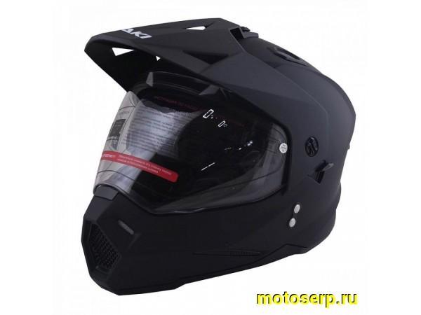 Купить  ====Шлем Кросс Ataki JK802 (мотард) Solid черный матовый  р-р S (шт)  (SM 763-8057 купить с доставкой по Москве и России, цена, технические характеристики, комплектация фото  - motoserp.ru