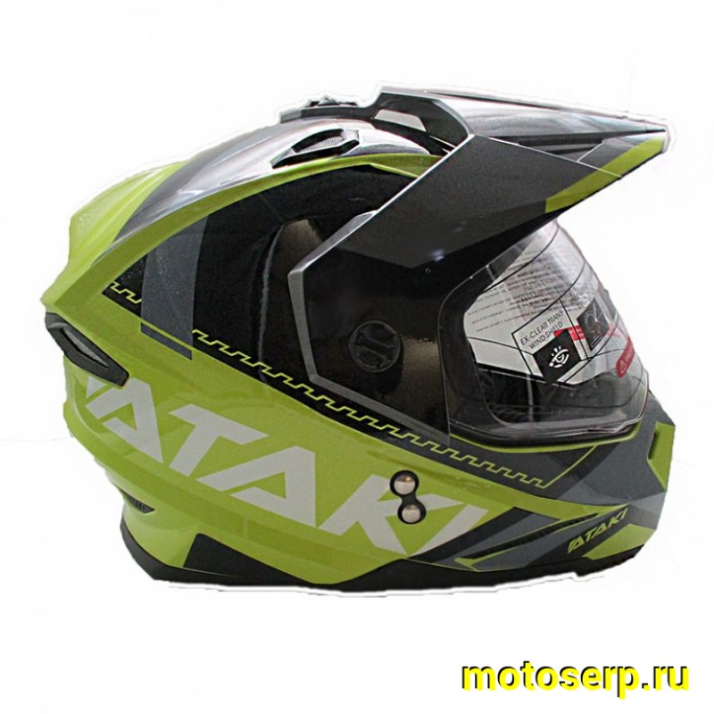 Купить  Шлем Кросс Ataki JK802 (мотард) Valor желтый/серый глянцевый р-р L (шт) (SM 941-1620 купить с доставкой по Москве и России, цена, технические характеристики, комплектация фото  - motoserp.ru