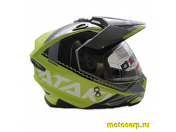 Купить  Шлем Кросс Ataki JK802 (мотард) Valor желтый/серый глянцевый р-р S (шт) (SM 941-7206 купить с доставкой по Москве и России, цена, технические характеристики, комплектация фото  - motoserp.ru