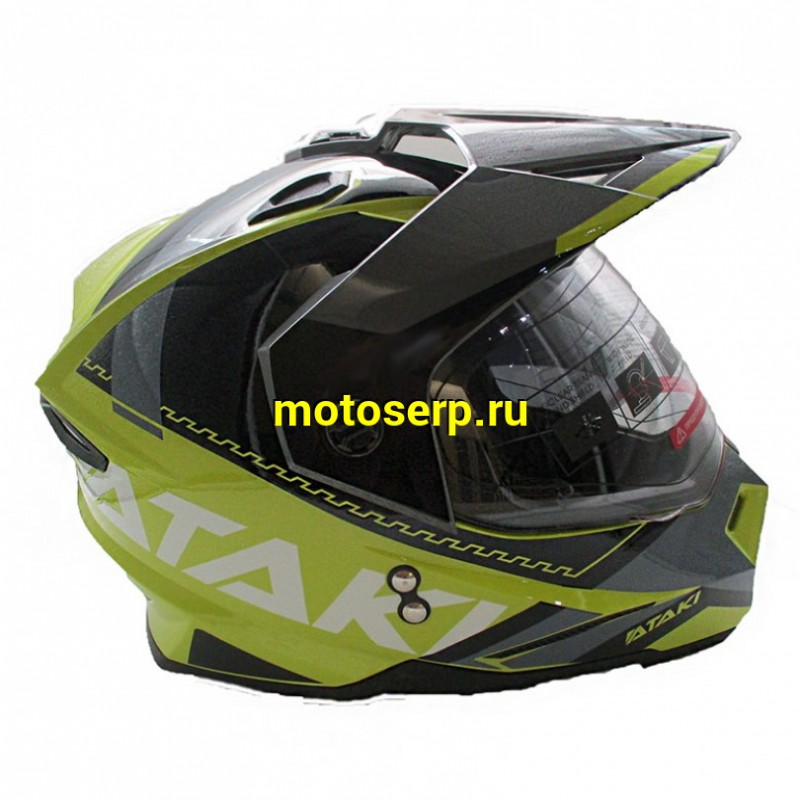 Купить  Шлем Кросс Ataki JK802 (мотард) Valor желтый/серый глянцевый р-р XL (шт) (SM 941-5805 купить с доставкой по Москве и России, цена, технические характеристики, комплектация фото  - motoserp.ru